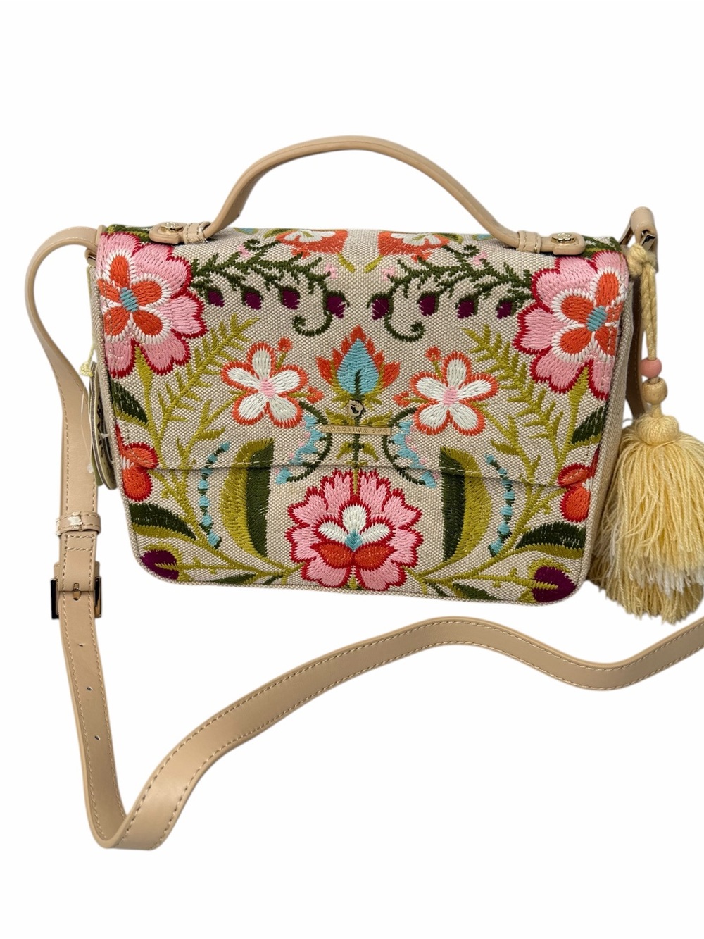 Spartina 449 Cordelia Blossom Crossbody Bag Purse Embroidered Floral Boho -FLAW